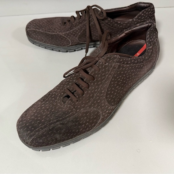Prada Brown Suede Men's Shoes 12 - Picture 8 of 16